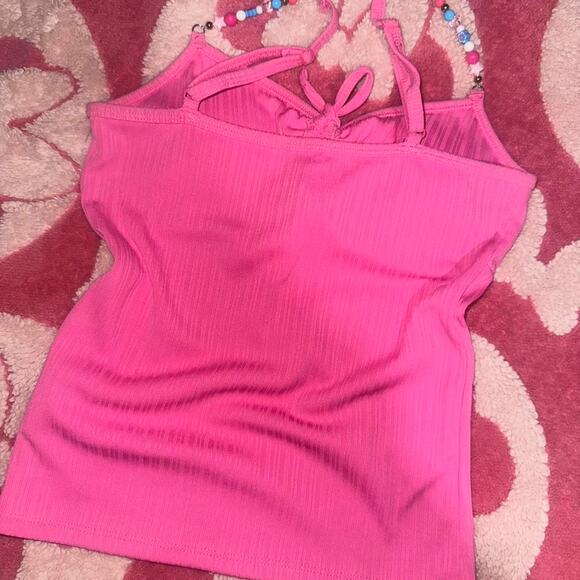 Pink beaded cami top - Picture 3 of 4